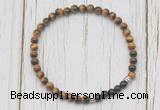 CGB7122 4mm yellow tiger eye & black onyx beaded meditation yoga bracelets