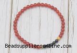 CGB7129 4mm red agate & black onyx beaded meditation yoga bracelets