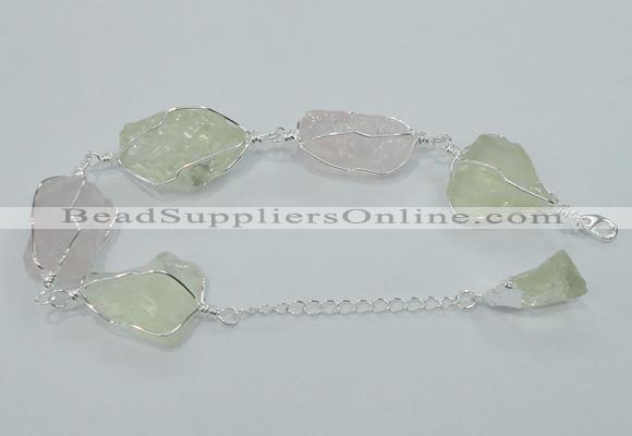 CGB716 8 inches 15*20mm - 20*28mm nuggets mixed quartz bracelets