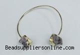 CGB720 13*18mm oval druzy amethyst gemstone bangles wholesale