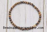 CGB7203 4mm tiny grade AA yellow tiger eye beaded meditation yoga bracelets