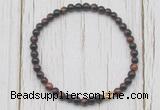 CGB7204 4mm tiny red tiger eye beaded meditation yoga bracelets