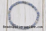 CGB7211 4mm tiny blue spot stone beaded meditation yoga bracelets