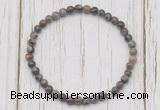 CGB7217 4mm tiny grey opal beaded meditation yoga bracelets