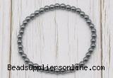 CGB7220 4mm tiny hematite beaded meditation yoga bracelets