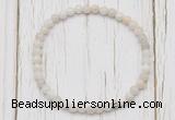 CGB7225 4mm tiny white crazy lace agate beaded meditation yoga bracelets