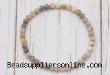 CGB7226 4mm tiny yellow crazy lace agate beaded meditation yoga bracelets