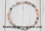 CGB7227 4mm tiny bamboo leaf agate beaded meditation yoga bracelets