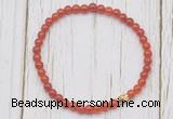 CGB7232 4mm tiny red agate beaded meditation yoga bracelets