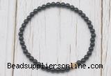 CGB7233 4mm tiny black onyx beaded meditation yoga bracelets