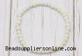 CGB7239 4mm tiny ivory jade beaded meditation yoga bracelets