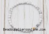 CGB7253 4mm tiny white howlite beaded meditation yoga bracelets