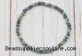 CGB7255 4mm tiny African turquoise beaded meditation yoga bracelets