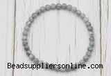 CGB7272 4mm tiny grey picture jasper beaded meditation yoga bracelets