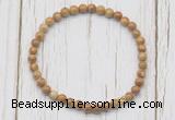 CGB7273 4mm tiny wooden jasper beaded meditation yoga bracelets