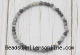 CGB7275 4mm tiny black water jasper beaded meditation yoga bracelets