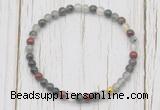 CGB7277 4mm tiny blood jasper beaded meditation yoga bracelets