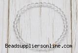 CGB7286 4mm tiny white crystal beaded meditation yoga bracelets