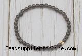 CGB7290 4mm tiny smoky quartz beaded meditation yoga bracelets