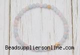 CGB7294 4mm tiny morganite beaded meditation yoga bracelets