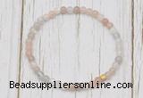 CGB7303 4mm tiny rainbow moonstone beaded meditation yoga bracelets