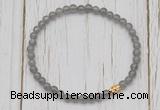 CGB7304 4mm tiny grey moonstone beaded meditation yoga bracelets