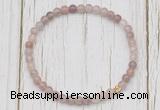 CGB7307 4mm tiny purple strawberry quartz beaded meditation yoga bracelets