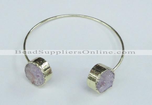 CGB732 15mm coin druzy agate gemstone bangles wholesale