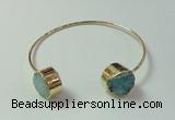 CGB733 15mm coin druzy agate gemstone bangles wholesale