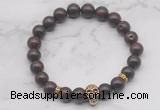 CGB7353 8mm brecciated jasper bracelet with skull for men or women