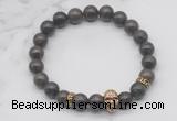 CGB7360 8mm coffee jasper bracelet with skull for men or women