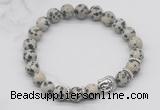 CGB7368 8mm dalmatian jasper bracelet with buddha for men or women