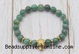 CGB7381 8mm African jade bracelet with tiger head for men or women