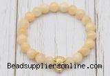 CGB7382 8mm honey jade bracelet with tiger head for men or women