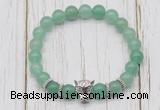 CGB7385 8mm green aventurine bracelet with leopard head for men or women