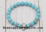 CGB7392 8mm blue howlite bracelet with tiger head for men or women