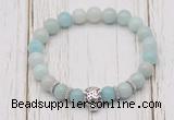 CGB7394 8mm amazonite bracelet with tiger head for men or women