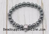 CGB7407 8mm hematite bracelet with tiger head for men or women