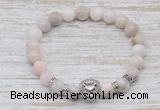 CGB7412 8mm natural pink opal bracelet with lion head for men or women