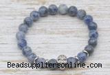 CGB7415 8mm blue spot stone bracelet with skull for men or women