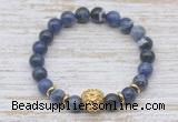 CGB7416 8mm sodalite bracelet with lion head for men or women