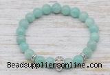 CGB7420 8mm peru amazonite bracelet with skull for men or women