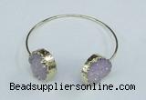 CGB743 20mm coin druzy agate gemstone bangles wholesale