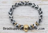 CGB7433 8mm Tibetan agate bracelet with tiger head for men or women