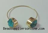 CGB744 20mm coin druzy agate gemstone bangles wholesale