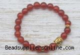 CGB7447 8mm red agate bracelet with buddha for men or women