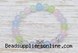 CGB7473 8mm colorful candy jade bracelet with owl head for men or women