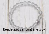 CGB7485 8mm white crystal bracelet with buddha for men or women