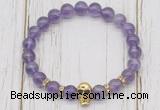 CGB7489 8mm amethyst bracelet with skull for men or women