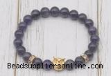 CGB7490 8mm amethyst bracelet with owl head for men or women